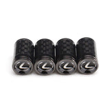 4pcs/set Lexus Logo Carbon Fiber Car Air Valve Stem Cap Auto Tyre Valve Covers