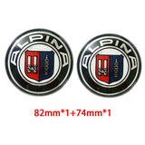 2PCS BMW Logo X1 X3 X5 X6 1 3 5 7 Series 82mm Car Front Hood Sticker 74mm Auto Trunk Emblem Rear Badge Decal