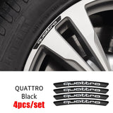 4pcs/set 9cm Audi Sline Quattro Aluminum Alloy Car Wheel Rim Tyre Sticker