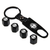 4pcs/set Alfa Romeo Car Air Valve Stem Cap Auto Tyre Valve Covers with Keychain
