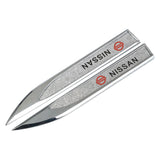 2pcs Nissan Logo Metal Car Side Fender Sticker Emblem Badge