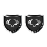 2pcs 39x39mm Ssang Yong Shield Metal Car Window Sticker Emblem Badge Decal