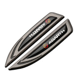 2pcs Abarth Metal Car Side Fender Emblem Sticker Decal