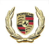 Porsche Wheat Metal Car Window Sticker Emblem Badge Decal