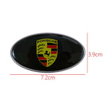Porsche Elliptical Metal Car Window Sticker Emblem Badge Decal