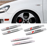 2pcs Toyota TRD Metal Car Fender Side Badge Decal Rear Emblem Sticker