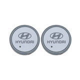 2pcs Hyundai Logo Car Water Coasters 7-color LED Light Cup Mat Holder