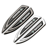 2pcs Skoda VRS Metal Car Fender Side Stickers Badge Decals