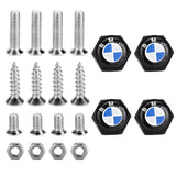 4pcs/set BMW M Power Alpina Logo Stainless Steel Car License Plate Bolts