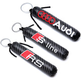 Audi Sline RS Carbon Fiber Car Keyring Keychain