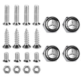 4pcs/set Mercedes Benz AMG Brabus Smart Logo Stainless Steel Car License Plate Bolts