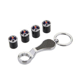 4pcs/set SAAB Logo Carbon Fiber Car Air Valve Stem Caps Auto Tyre Valve Covers with Wrench