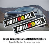 2pcs/set Mitsubishi Ralliart Logo Metal Car Side Sticker Auto Emblem Badge