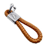 Ford Mustang Logo PU Leather Braided Rope Car Keychain