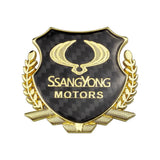 Ssang Yong Metal Carbon Fiber Car Rear Sticker Shield Trunk Emblem Badge Decal