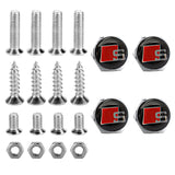 4pcs/set Audi Sline Logo Stainless Steel Car License Plate Bolts