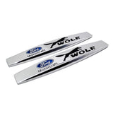 2pcs Ford RS Wolf ST Logo Metal Car Fender Side Badge Decal Rear Emblem Sticker