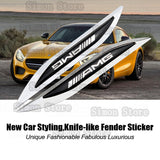2pcs Mercedes Benz AMG Logo Metal Car Sider Fender Sticker Emblem Badge