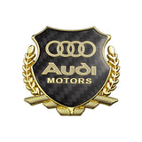 Audi Metal Carbon Fiber Car Rear Sticker Shield Trunk Emblem Badge Decal