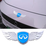 Infiniti Logo Metal Wings Car Front Hood Bonnet Center Sticker Emblem