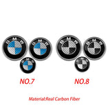 3PCS BMW 82mm Front Bonnet Emblem 74mm Rear Badge 45mm Car Steering Wheel Center Sticker Decal