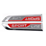 2pcs/set Skoda Sport Line Metal Car Fender Side Sticker Emblem Badge Decal