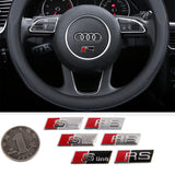Audi RS Sline Aluminum Alloy Car Steering Wheel Sticker Nameplate Emblem Badge Decal