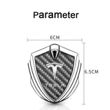 Tesla Shield Carbon Fiber Car Side Window Sticker Emblem Badge Decal
