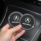 2PCS Acura Diamond Car Water Coaster Cup Mat