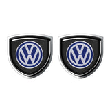 2pcs 39x39mm VW Shield Metal Car Window Sticker Emblem Badge Decal