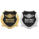 MINI Cooper Metal Carbon Fiber Car Rear Sticker Shield Trunk Emblem Badge Decal