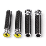 4pcs/set Ferrari Logo Carbon Fiber Car Door Bolt Lock Pins Gate Lock Screws