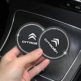 2PCS Citroen Diamond Car Water Coaster Cup Mat