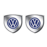 2pcs 39x39mm VW Shield Metal Car Window Sticker Emblem Badge Decal