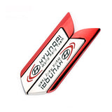 2pcs Hyundai Metal Car Side Fender Sticker Emblem Badge Decal
