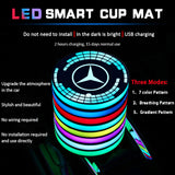 2pcs Mercedes Benz Logo Car Water Coasters 7-color LED Light Cup Mat Holder