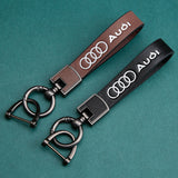 Audi Cowhide Metal Car Keyring Pendant