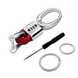 Audi Logo PU Leather Braided Rope Car Keychain