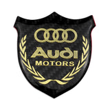 Audi Metal Carbon Fiber Car Rear Sticker Shield Trunk Emblem Badge Decal