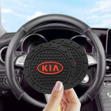 2pcs/set KIA Logo PVC Waterproof Car Water Coaster