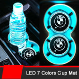 2pcs BMW M Power M3 M5 X1 X2 X3 X4 X5 X6 Logo Car Water Coasters 7-color LED Light Cup Mat Holder
