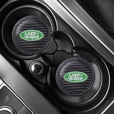 2pcs/set Land Rover Carbon Fiber Car Water Coaster Non-slip Mat