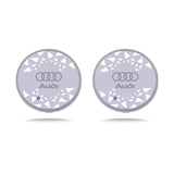 2pcs Audi Sline RS Quattro Logo Car Water Coasters 7-color LED Light Cup Mat Holder