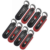Audi Sline RS Logo PU Leather Carbon Fiber Car Keyring
