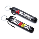 Mitsubishi Ralliart Carbon Fiber Car Keyring Keychain