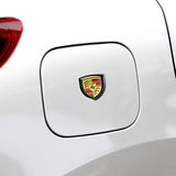 2pcs 39x39mm Porsche Shield Metal Car Window Sticker Emblem Badge Decal