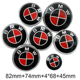 7PCS BMW 1 3 5 7 Series Car Front Hood Sticker Rear Emblem Badge Car Steering Wheel Sticker Wheel Center Hub Cap