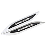 2pcs Mercedes Benz AMG Logo Metal Car Sider Fender Sticker Emblem Badge