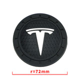 2pcs/set Tesla Logo PVC Waterproof Car Water Coaster