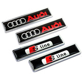 2pcs/set Audi Sline Logo Metal Car Side Sticker Auto Emblem Badge